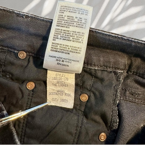 MOTHER Denim ‘The Looker’ Distressed Skinny Jeans in “Destroyed Ride” Gray Sz 26 - Picture 7 of 16